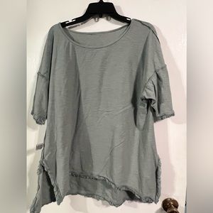 Easel brand sage green frayed blouse size xl
